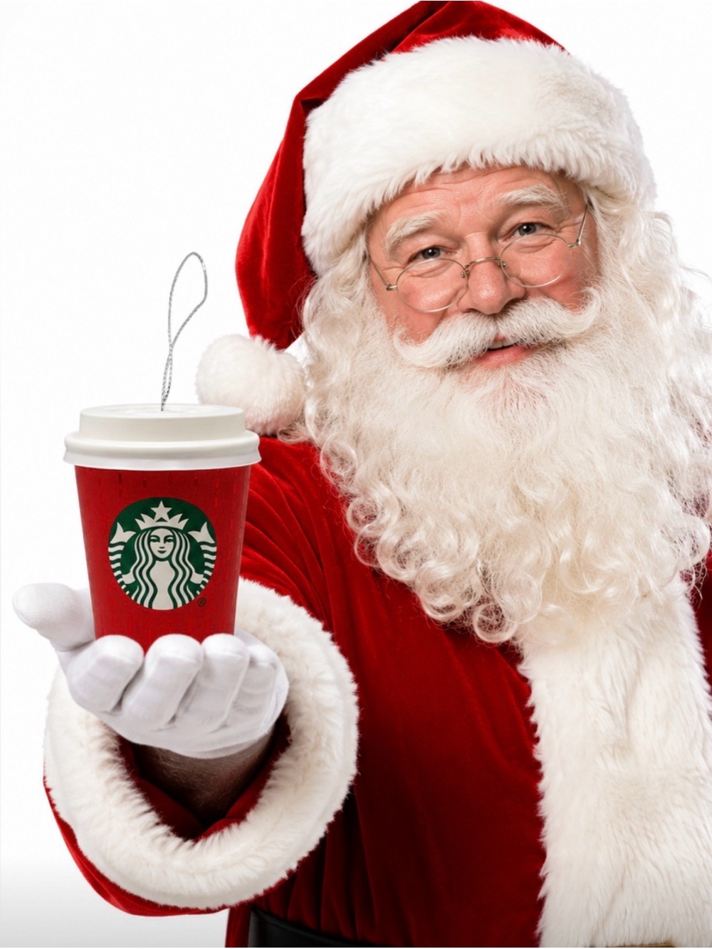Starbucks Red Mini Coffee Cup Ornament with White Lid and Green Logo